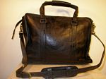 Two Handle Top Zip Leather Briefcase