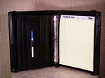 Zippered Leather 3-Ring Binder with Notepad
