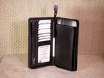 Leather Zip Around Checkbook Wallet