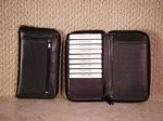 Zippered Leather Card & Coin Wallet