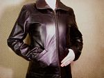 Women's Classic Hip Length Leather Jacket