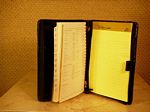 Zippered Leather Address Book with Notepad