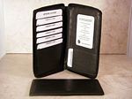 Zippered Leather Checkbook Clutch