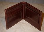 Men's leather card wallet with snap coin purse